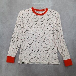 Rouge Reindeer Long Sleeve Polka Dot Cozy Lounge Pajama Top XS